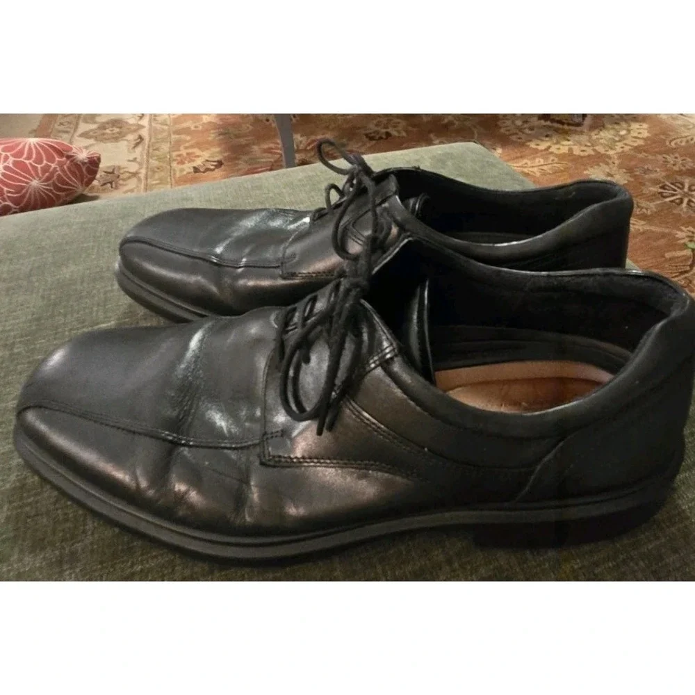 Ecco Helsinki 2 Black Leather Mens Size 11.5 EU 45 Oxford Dress Shoes Business